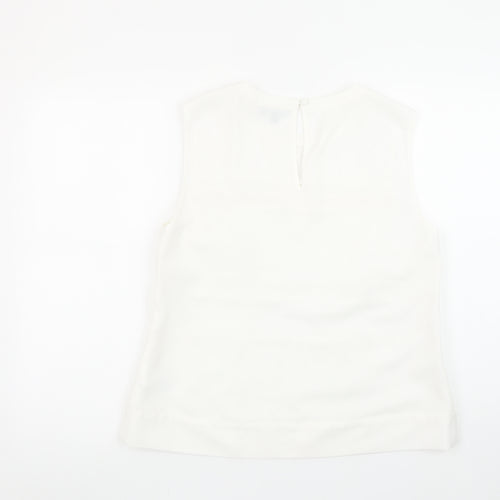 Warehouse Women White Floral Sleeveless Blouse UK 14