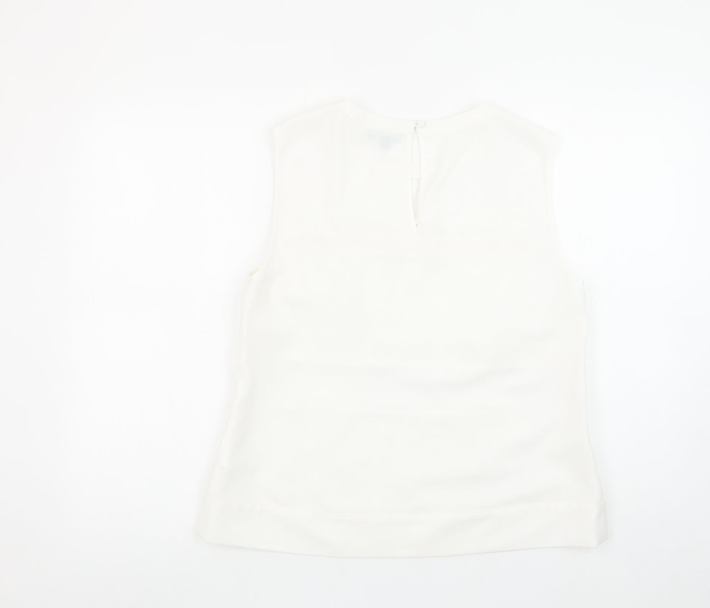 Warehouse Women White Floral Sleeveless Blouse UK 14
