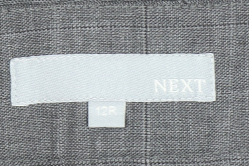 Next Women Grey Wool Blend Check Pencil Skirt Size 12