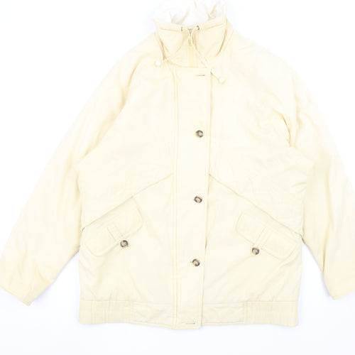 Telemac Women's Beige Size 12 Windbreaker Jacket with Zip & Buttons