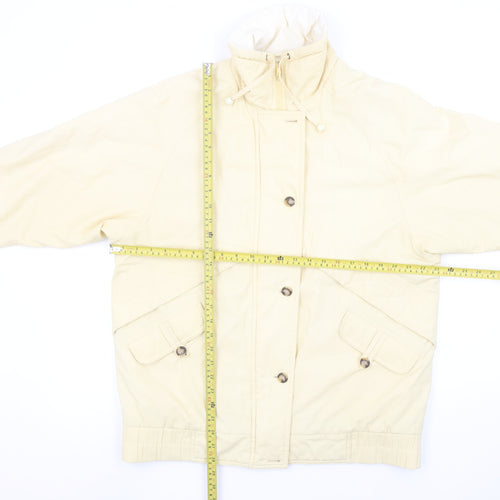 Telemac Women's Beige Size 12 Windbreaker Jacket with Zip & Buttons