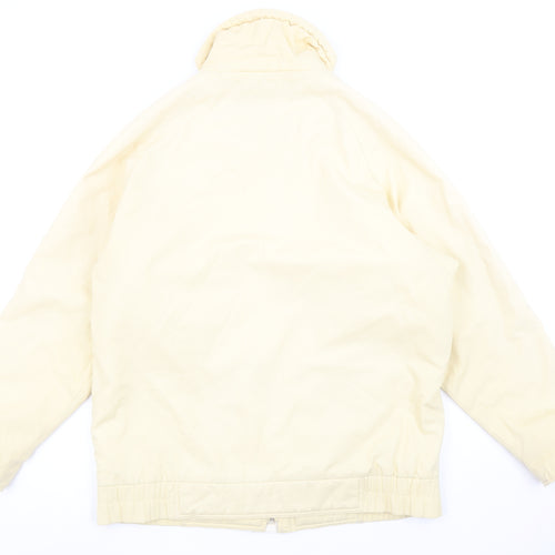 Telemac Women's Beige Size 12 Windbreaker Jacket with Zip & Buttons