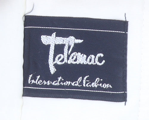 Telemac Women's Beige Size 12 Windbreaker Jacket with Zip & Buttons