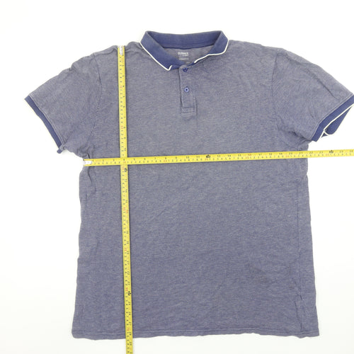 Dunnes Stores Men’s Blue Cotton Polo Shirt XL Regular Fit