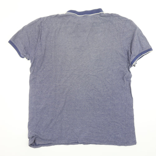 Dunnes Stores Men’s Blue Cotton Polo Shirt XL Regular Fit