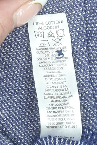 Dunnes Stores Men’s Blue Cotton Polo Shirt XL Regular Fit