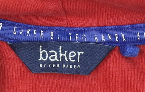 Baker by Ted Baker Boys Navy Full Zip Quilted Hoodie Age 10 Years Cotton