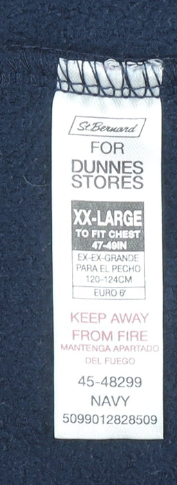 Dunnes Stores Men’s Navy 2XL Fleece Full Zip Basic Jacket