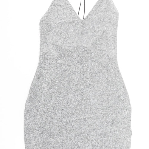 H&M Divided Women's Silver Bodycon Party Dress Size S