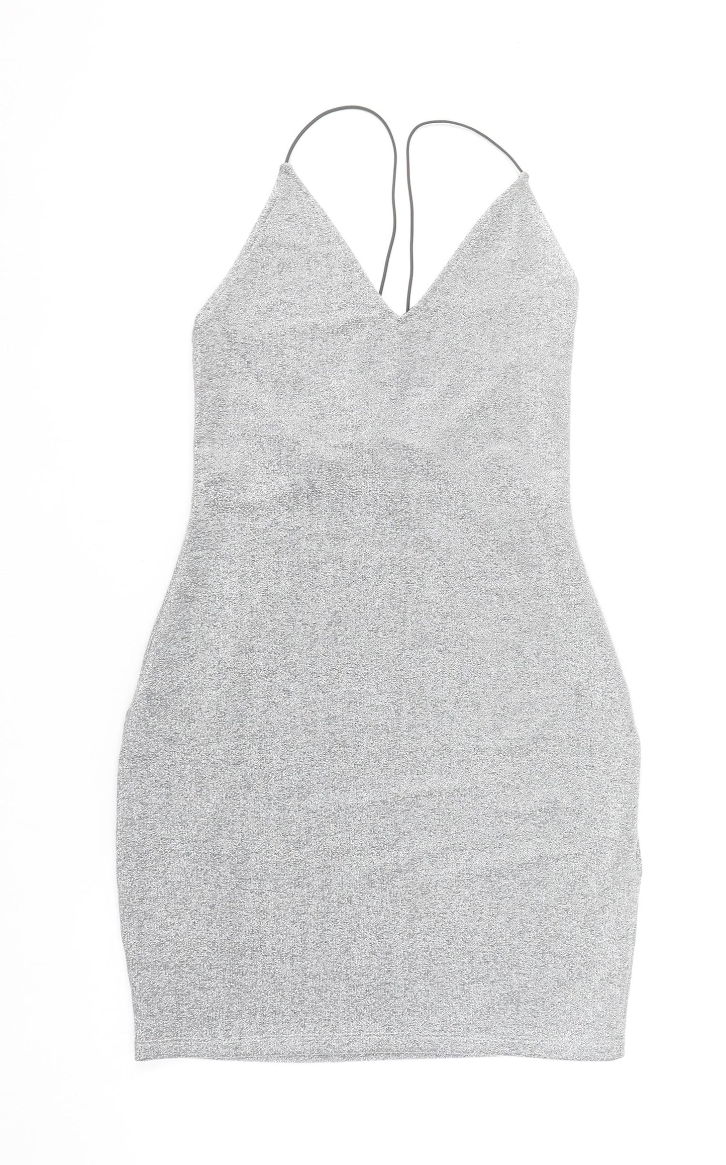 H&M Divided Women's Silver Bodycon Party Dress Size S