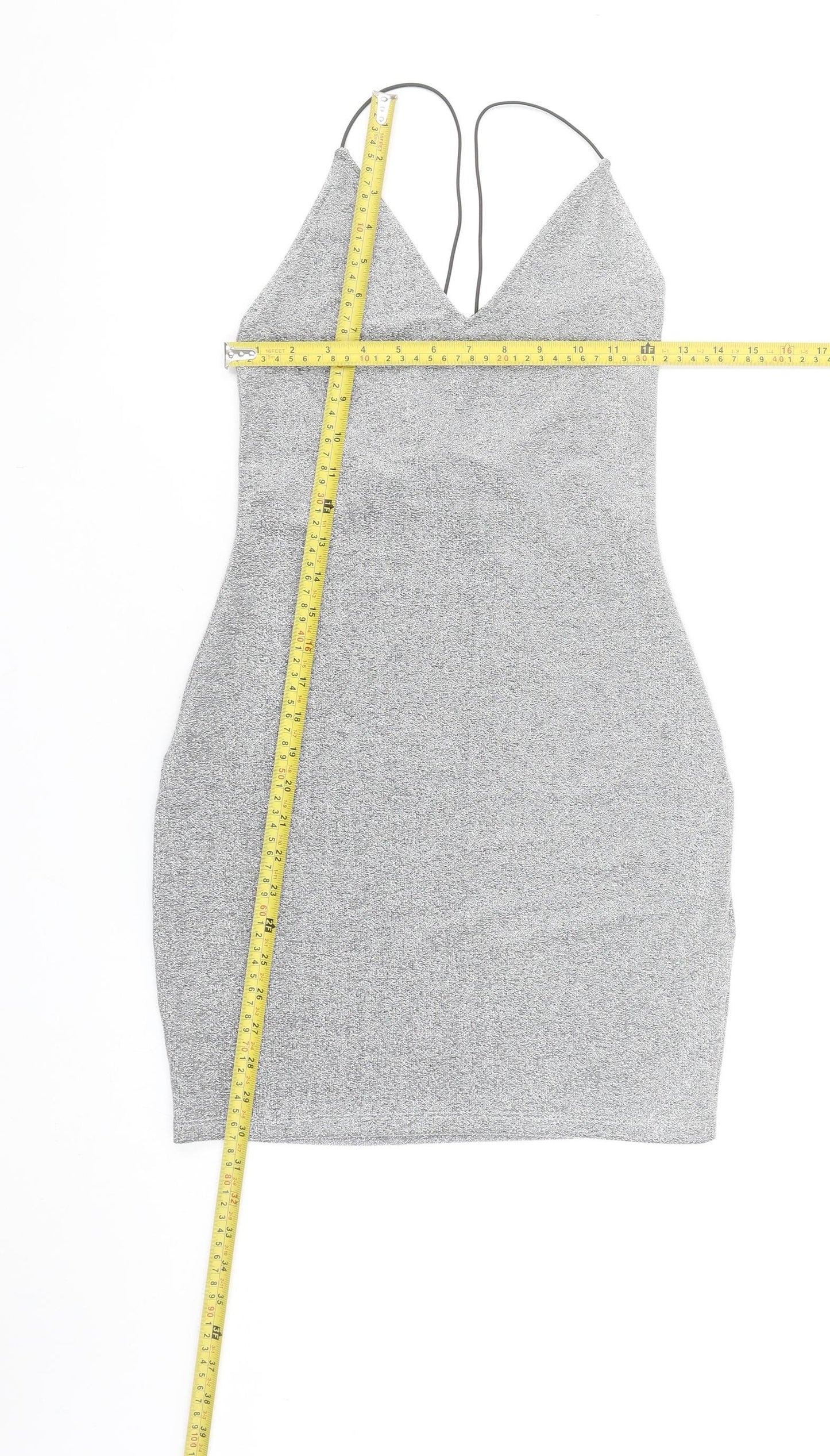 H&M Divided Women's Silver Bodycon Party Dress Size S