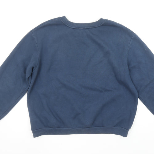ZARA Women Blue New York Graphic Pullover Sweatshirt Size L
