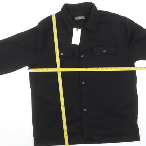 Easy Men's Black Regular Fit Long Sleeve Snap Button-Up Shirt