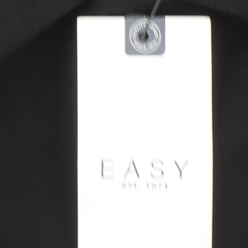 Easy Men's Black Regular Fit Long Sleeve Snap Button-Up Shirt