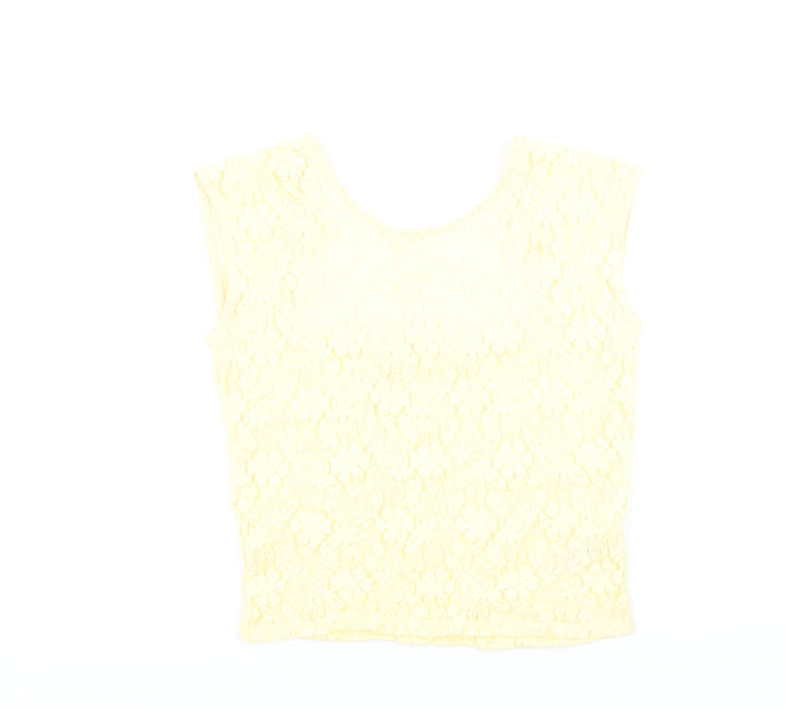 Savida Women's Yellow Lace Camisole Blouse Size 10