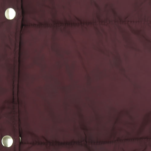 B.YOU Womens Red Long Puffer Coat Faux Fur Hood Size 12 Winter Jacket