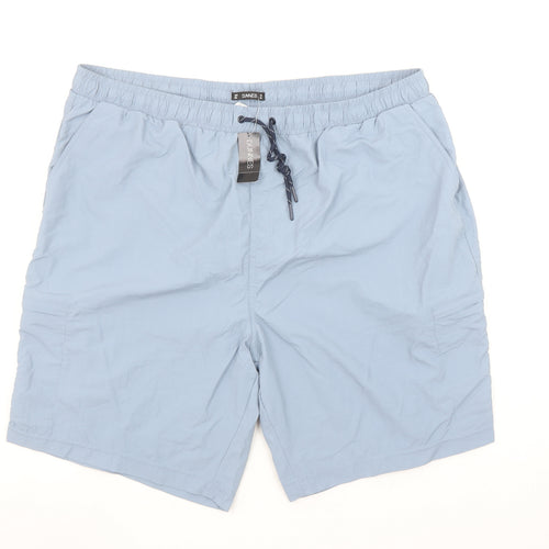 Dunnes Stores Mens Blue 2XL Swim Shorts Elastic Waist Lined Quick Dry