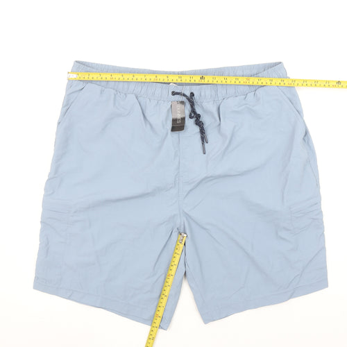 Dunnes Stores Mens Blue 2XL Swim Shorts Elastic Waist Lined Quick Dry