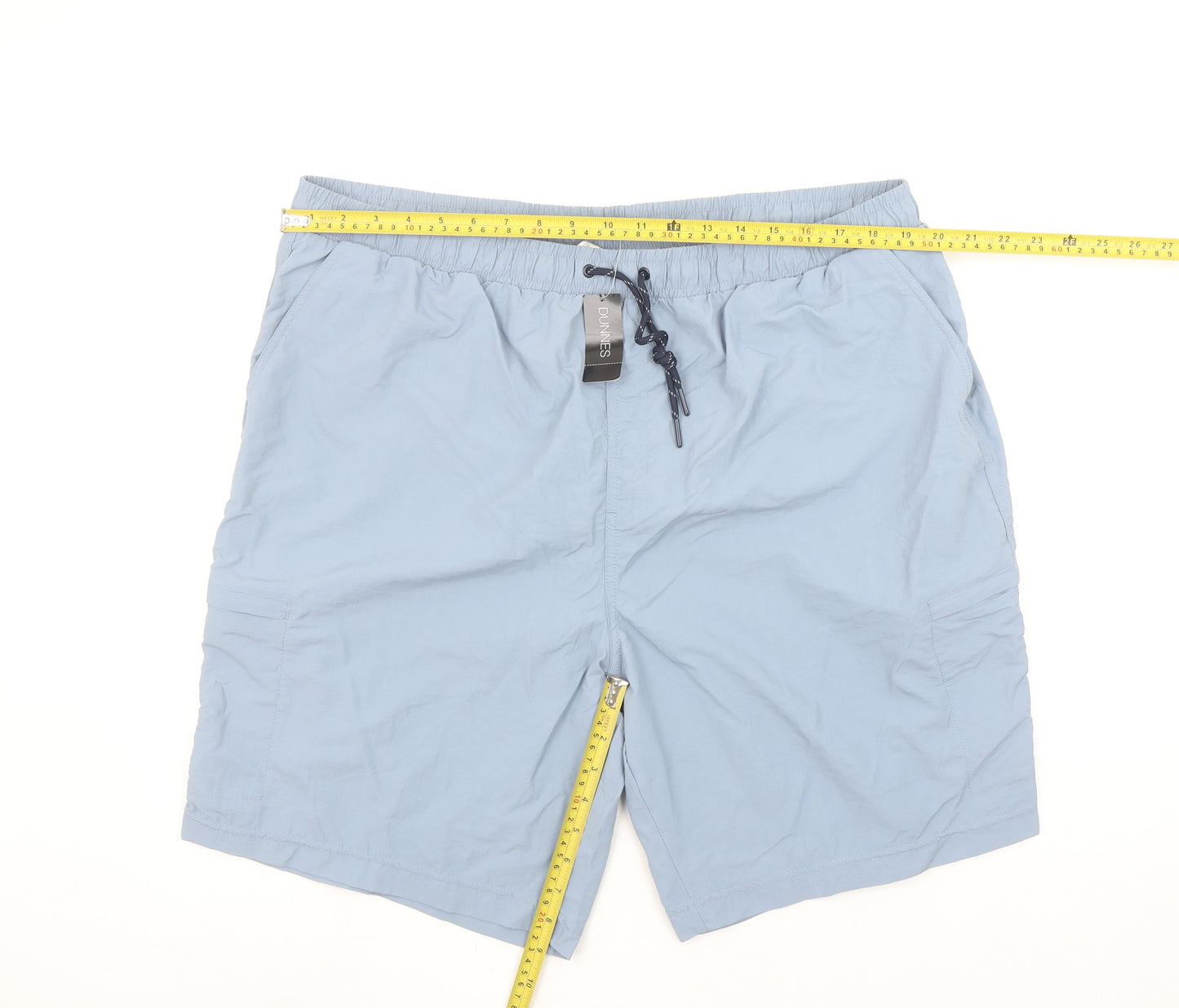 Dunnes Stores Mens Blue 2XL Swim Shorts Elastic Waist Lined Quick Dry