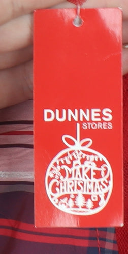 Dunnes Stores Girls Red Velvet Check Bow Fit & Flare Christmas Dress 18-24 Months