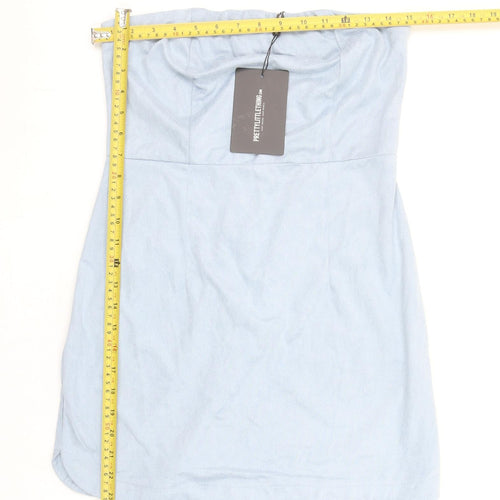 PrettyLittleThing Women’s Blue Strapless Bodycon Mini Dress Size 10