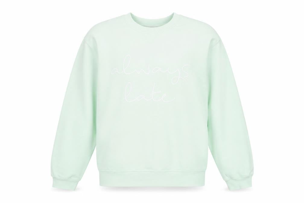Front view of Catwalk Junkie women’s mint green, size UK 10, always late sweatshirt