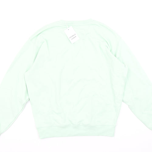 Catwalk Junkie Womens Mint Green Size 10 Always Late Sweatshirt