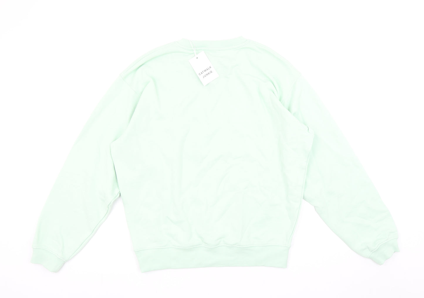 Catwalk Junkie Womens Mint Green Size 10 Always Late Sweatshirt