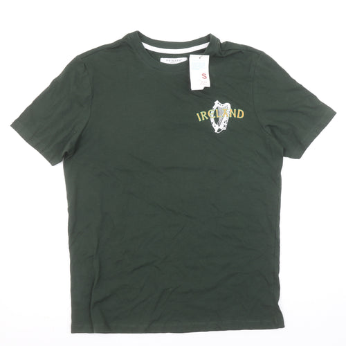 Primark Men's Green Ireland Graphic Regular Fit Cotton T-Shirt Size S