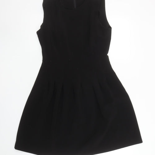 H&M Women’s Black Fit & Flare Sleeveless Knee Length Dress Size 12