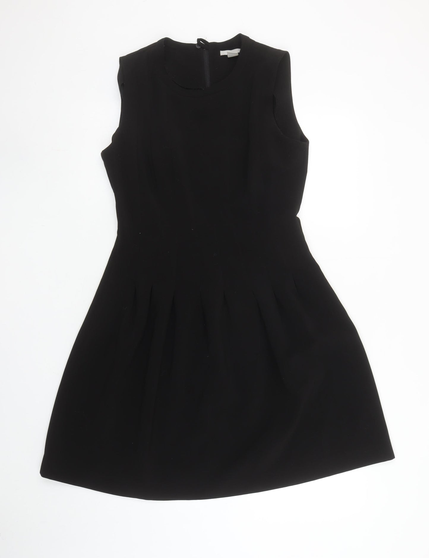 H&M Women’s Black Fit & Flare Sleeveless Knee Length Dress Size 12