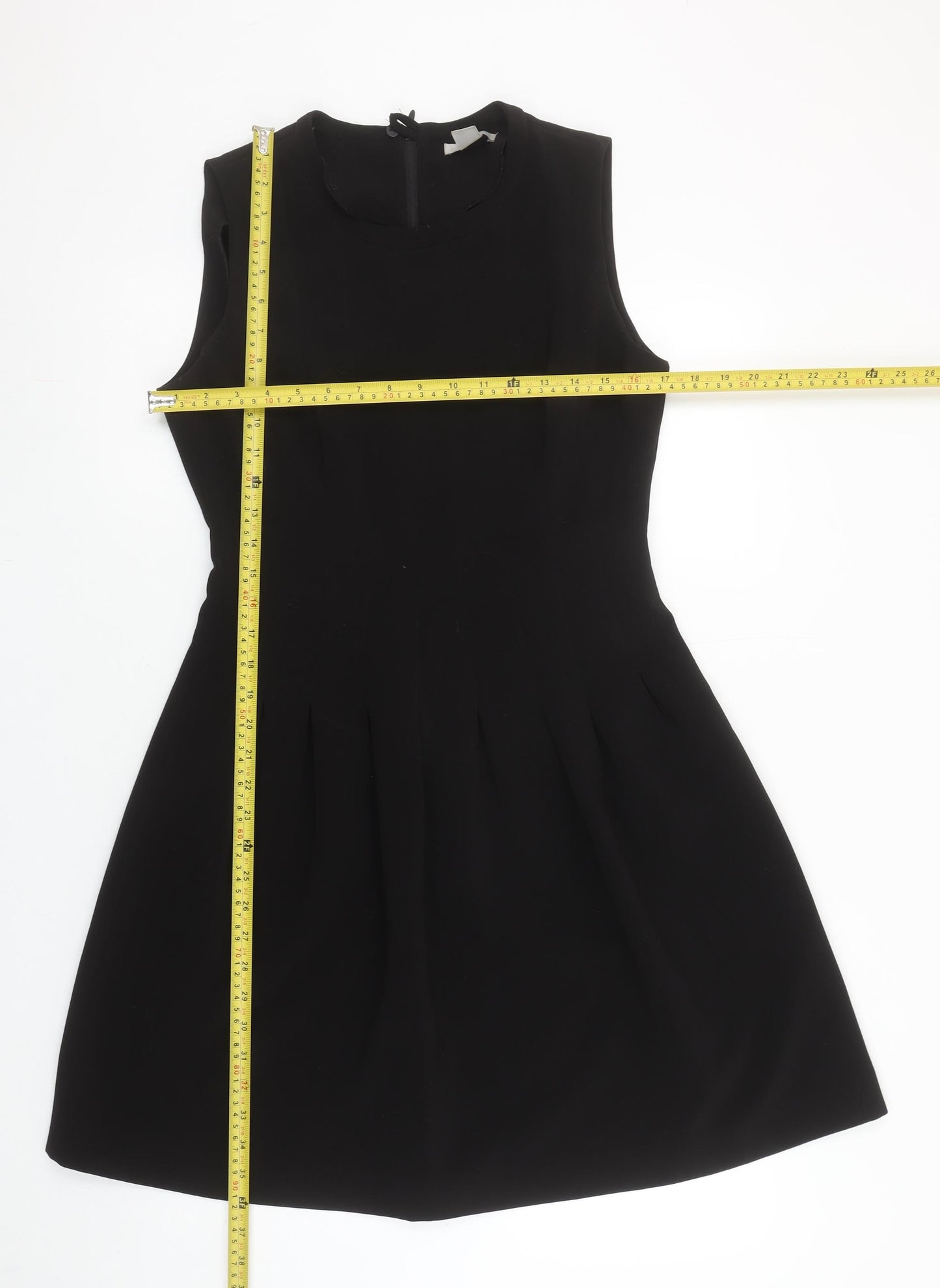 H&M Women’s Black Fit & Flare Sleeveless Knee Length Dress Size 12