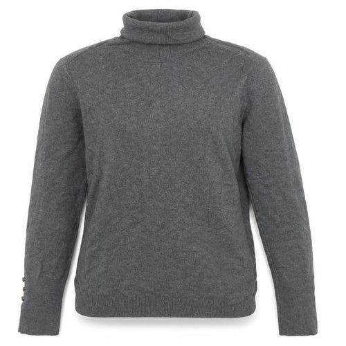 ZARA Women Grey Roll Neck Knit Jumper Size 14 Long Sleeve