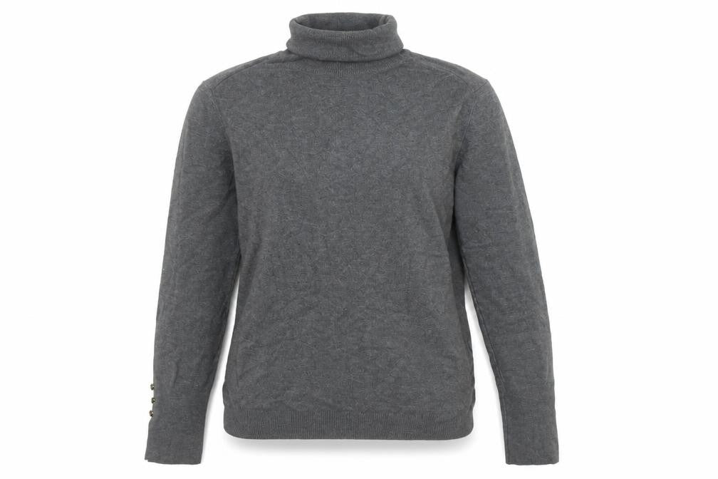 ZARA Women Grey Roll Neck Knit Jumper Size 14 Long Sleeve