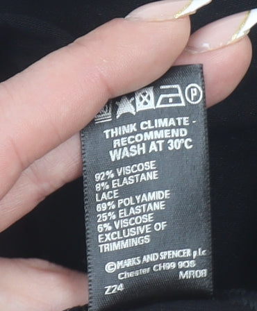 Marks and Spencer Women’s Black Lace Trim Camisole Top Size 20