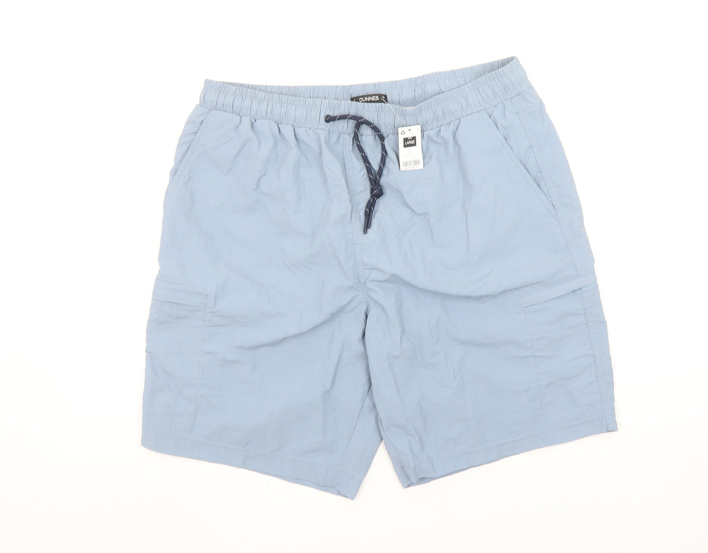 Dunnes Stores Men Blue L Swim Shorts Elastic Waist Quick Dry