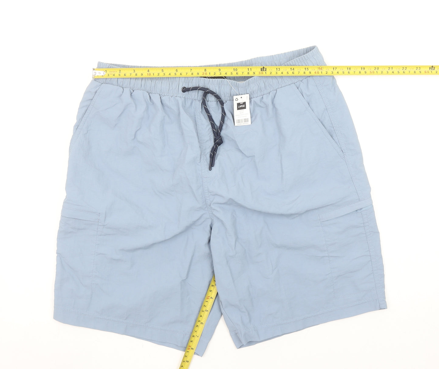 Dunnes Stores Men Blue L Swim Shorts Elastic Waist Quick Dry