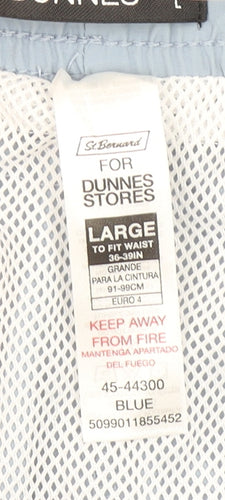 Dunnes Stores Men Blue L Swim Shorts Elastic Waist Quick Dry