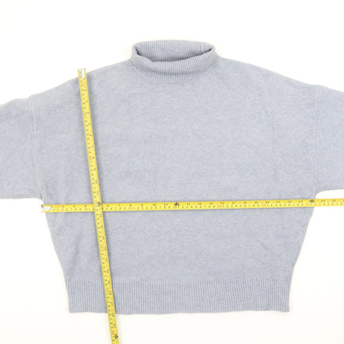 Zara Women's Grey Roll Neck Knit Jumper Size L