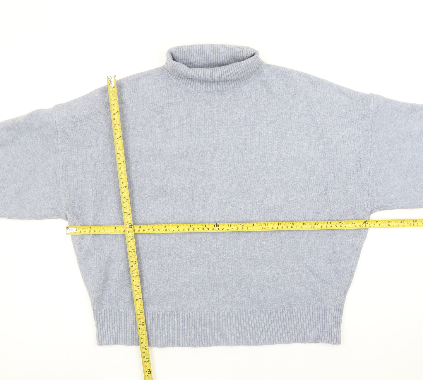 Zara Women's Grey Roll Neck Knit Jumper Size L