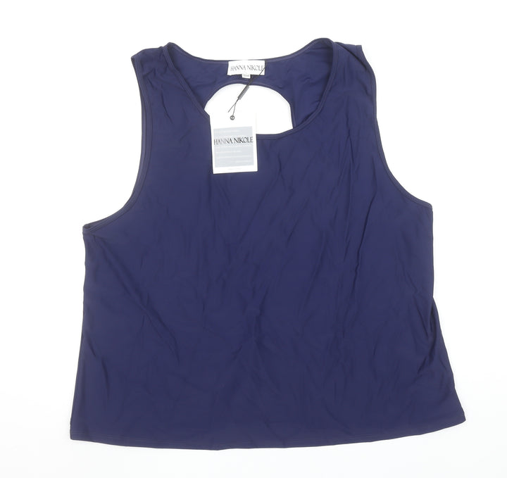 Hanna Nikole Women's Blue Plus Size 22 Sleeveless Tank Top