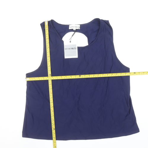 Hanna Nikole Women's Blue Plus Size 22 Sleeveless Tank Top