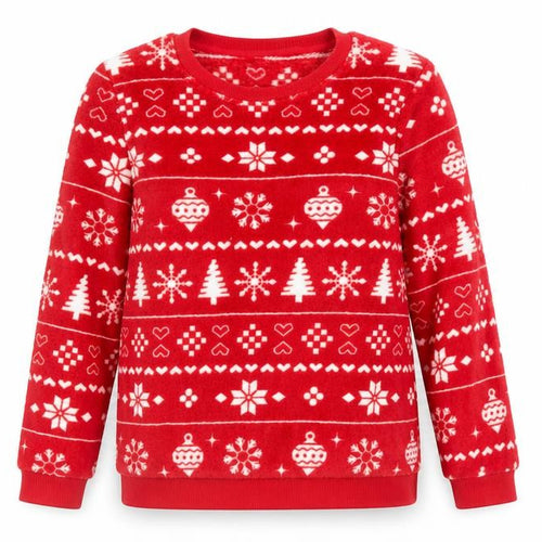 Dunnes Stores Women's Red Fleece Christmas Pyjama Top Size S