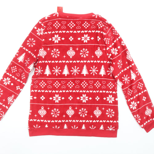 Dunnes Stores Women's Red Fleece Christmas Pyjama Top Size S