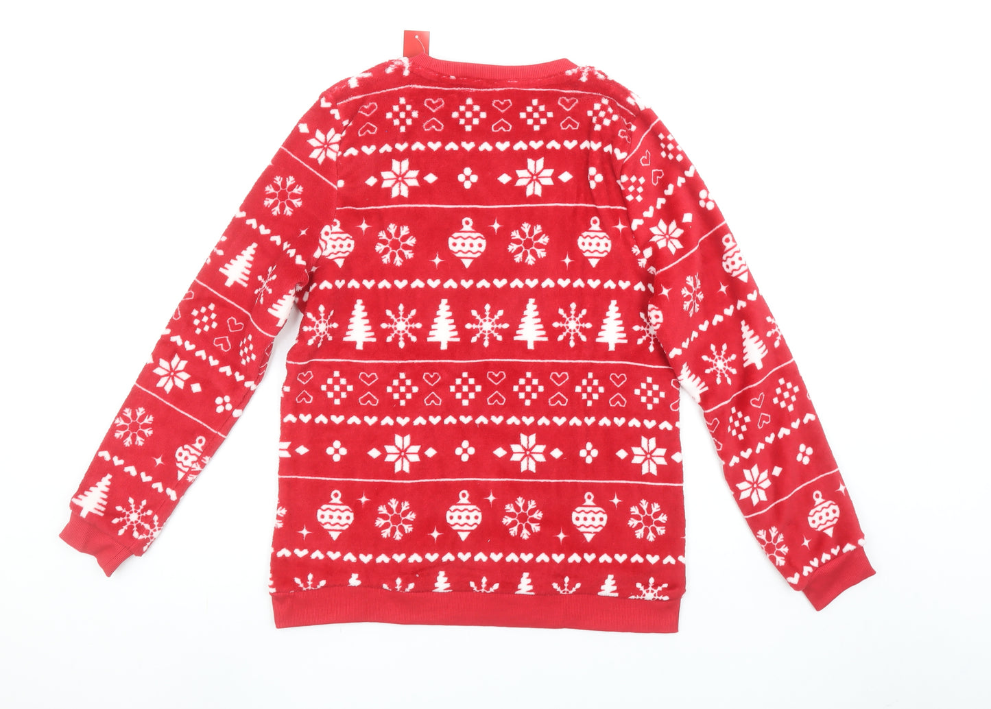 Dunnes Stores Women's Red Fleece Christmas Pyjama Top Size S