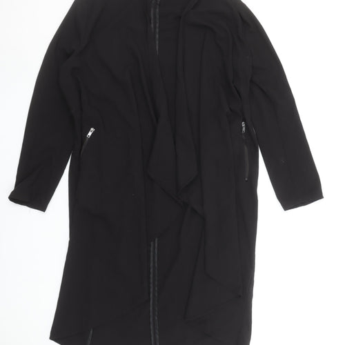 H&M Divided Black Women's Size 12 Mid-Length Open Trench Coat