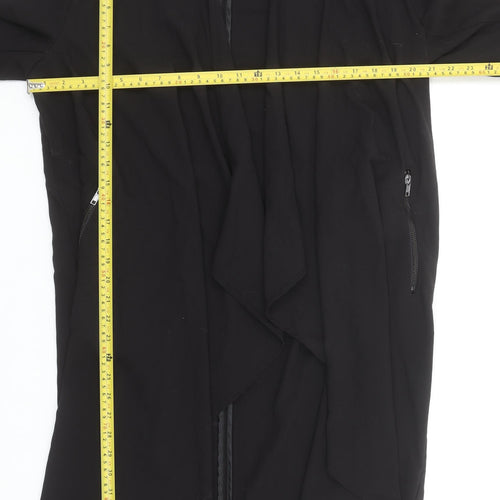 H&M Divided Black Women's Size 12 Mid-Length Open Trench Coat