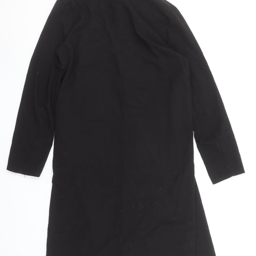 H&M Divided Black Women's Size 12 Mid-Length Open Trench Coat