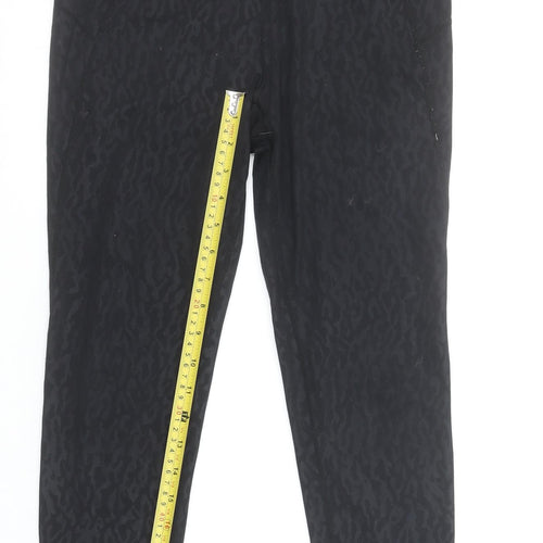 Sweaty Betty Women Black Small Ankle Leggings Animal Print Activewear