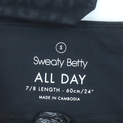 Sweaty Betty Women Black Small Ankle Leggings Animal Print Activewear